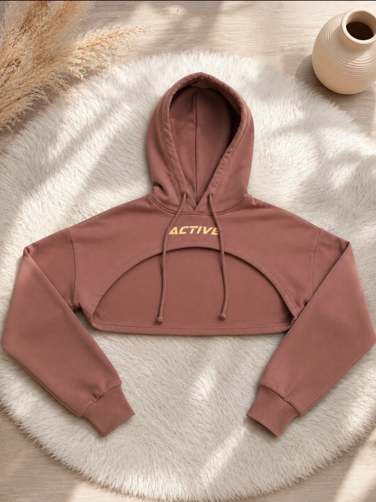 Barna Active kapucnis bolero